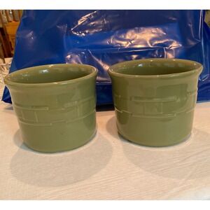 Longaberger‎ Pottery Olive Green Crocs Set of 2